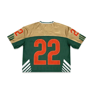 Maillots de football personnalisés imprimés, coupe courte, séchage rapide, maille respirante, coupe ample, style vintage américain, t-shirt streetwear en maille - Product Image 2