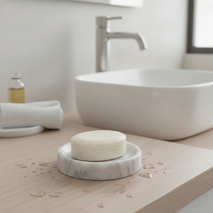 [Holar] Taiwan Made Elegant Resin <b>Soap</b> <b>Holder</b> Tray Luxury Round Marble <b>Soap</b> Dish for Bathroom Hotel Vanity - Product Image 4