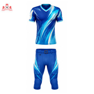 ชุดฟุตบอลสีน้ำเงินแบบซับลิเมชั่น เสื้อและกางเกงสำหรับผู้ชาย ผ้าโพลีเอสเตอร์ระบายอากาศ ชุดฟุตบอลสำหรับผู้ใหญ่ - Product Image 4