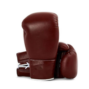 Guantes de Boxeo de Cuero Genuino Marrón, con Cordones, Logotipo Personalizado, para Entrenamiento, Sparring y Combate, para Adultos, Par - Product Image 1