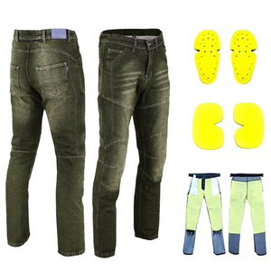 Jean en denim délavé pour homme avec poches pour protections, respirant, résistant à l'abrasion, pour toutes les saisons - Product Image 6