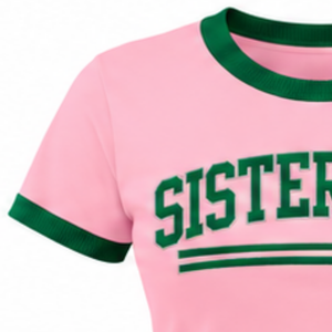   Camiseta gráfica rosa Sisterhood para mujer, camiseta informal de manga corta con cuello redondo, estilo hermandad, cómoda y a la moda para el día a día - Product Image 4