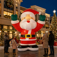Père Noël gonflable géant, décoration de Noël, PVC imperméable, pompe à air électrique, durable, affichage extérieur pour les fêtes