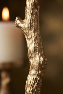 Porte-bougie en aluminium en forme de branche d'arbre dorée, moulage texturé, fait main, sans plomb, durable, décoration pour la maison, Noël, Saint-Valentin - Product Image 5