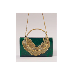 Solid Resin Eco-Friendly Hand Modeled Hanger Clutch Hand Unique Design New RedColor Purse Women Beads Design Womens - Product Image 4