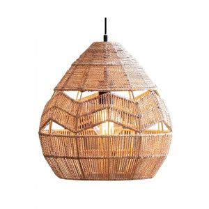 Decorative Rattan <b>Lampshade</b> Natural Rattan Bamboo Lamp Frames Light Cover Hanging Daily Use <b>for</b> Home Restaurants Hotel - Product Image 1