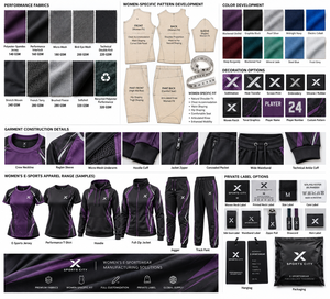 เสื้อยืดและกางเกงสำหรับผู้หญิง ชุดกีฬาอีสปอร์ต |   สีดำ สีม่วง และสีที่มีการเปลี่ยนแปลง 6 แบบ |   ผู้ผลิต OEM ODM |   เอ็กซ์ สปอร์ตส์ ซิตี้ | - Product Image 4