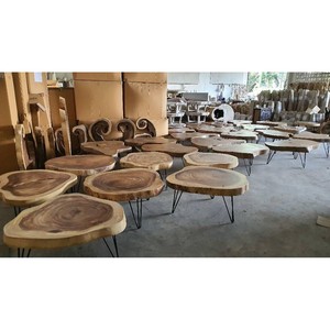 Rustic Acacia Wood Live Edge Side <b>Table</b> Wholesale - Handcrafted Farmhouse Furniture - Product Image 2