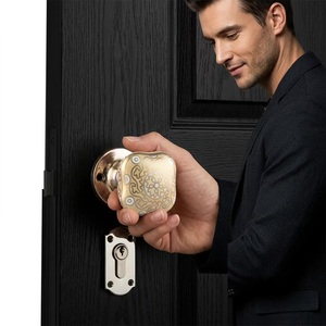 Poignée de porte en céramique traditionnelle avec insert en porcelaine, design moderne, pour armoire de chambre, tiroir, placard, finition durable et écologique - Product Image 4