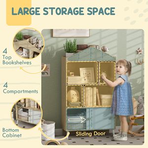 Scaffale giocattolo per bambini 4-Cubby per sala giochi per camera dei bambini da soggiorno libreria e giocattolo altri mobili per bambini - Product Image 4