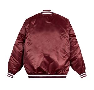 Chaqueta Varsity de Satén para Invierno, Acolchado de Diamantes, Color Granate, Transpirable, Estilo Béisbol Universitario, Tallas Grandes para Hombre, Forro de Satén de Poliéster - Product Image 2