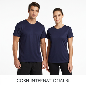 T-shirt Dry Fit en gros pour hommes et femmes, bleu marine, idéal pour la gym |   Vêtements de sport unis personnalisables avec logo pour la performance - Product Image 1