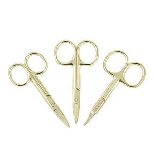 Ciseaux à ongles dorés en acier inoxydable, lame tranchante, manche rond, coupe-cuticules, outils de beauté pour adultes - Product Image 5