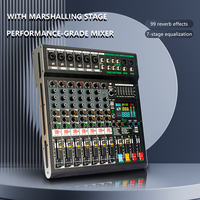 Console de mixage audio professionnelle 8 canaux avec 99 effets DSP, Bluetooth, USB pour DJ, scène, système son KTV