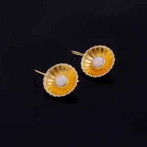 Ethiopian Opal Sunburst Dangle <b>Hook</b> <b>Earrings</b>-Statement Welo Fire Opal <b>Earrings</b>-Handmade Gold Plated Jewelry Gift For Her R - Product Image 6