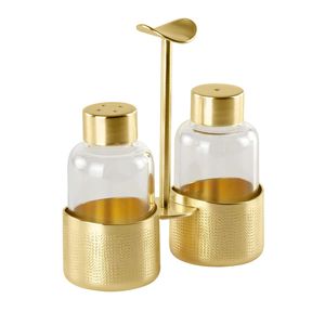 Luxury tabletop decor gold kitchen accessory elegant seasoning set contemporary <b>shaker</b> set minimal dining decor table seasoning - Product Image 1