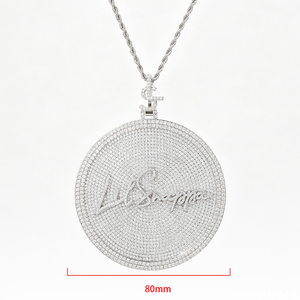 Collar con Medallón Personalizado de Lujo, con Incrustaciones de Moissanita, Disco Redondo, Joyería Hip Hop, Regalo para Hombres y Mujeres - Product Image 1
