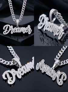 RCK Global Iced Out Handwritten DREAMER Pendant 925 Silver VVS Moissanite Jewelry <b>Custom</b> Cursive <b>Name</b> <b>Necklace</b> Gift for Him/Her - Product Image 3