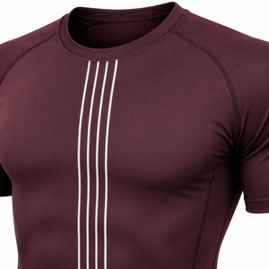 Custom Men's Compression T Shirt Quick Dry Gym Running Fitness Base <b>Layer</b> Athletic Gym Performance Compression Shirt OEM ODM - Product Image 2