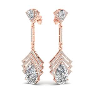 Pendientes REYES de Diseño Clásico con Corte de Pera, Moissanita de 10.75 Quilates, Cierre de Rosca, para Mujer, Oro Sólido de 14K, Joyería de Lujo - Product Image 5