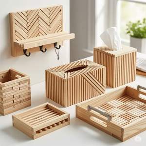 Support de boîte à mouchoirs en bois – Organisateur artisanal en bois naturel pour la décoration intérieure, le bureau et la voiture – Vente en gros, personnalisation de marque - Product Image 1