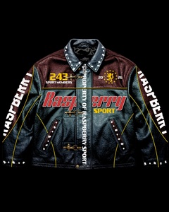 Veste de moto pour homme Valley Sport en PU, rouge et blanc, col rabattable, coupe-vent, style motard, impression par transfert thermique - Product Image 6