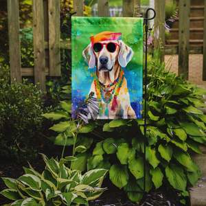 Weimaraner Hippie Dawg Multicolor jardín bandera buzón decorativo patio Banner para Patio ilustraciones para camas de flores - Product Image 2