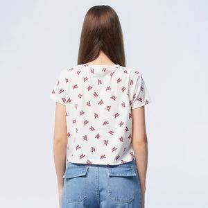 Nouvelle Arrivée Prix de Gros Nouveau Design Vente Chaude Été Femme Crop Top Chemise Manches Courtes Toile Haute Qualité Bas Prix - Product Image 2