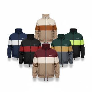 Chaqueta Cortavientos Impermeable con Bloques de Color Impresos Personalizados, Secado Rápido, Ligera, Ropa Deportiva para Hombres, Mujeres y Equipos, Venta al Por Mayor OEM - Product Image 1