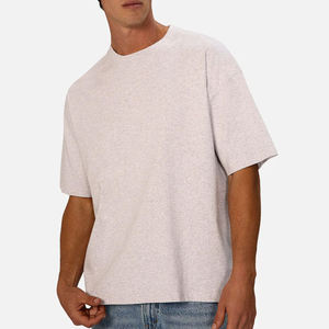 T-shirt surdimensionné en coton épais avec logo personnalisé, style vintage délavé, coupe ample, streetwear urbain, vêtements décontractés pour hommes - Product Image 5