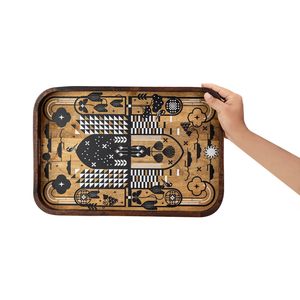 Large Wooden Rectangular Serving <b>Tray</b> For Serving Folk Floral for Home and <b>Kitchen</b> and Dinning Purpose Usage Available for Sell - Product Image 4