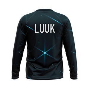Maillots de sport pour hommes à manches longues, respirants, antibactériens, écologiques, à séchage rapide, personnalisables, OEM, 100% polyester, compression - Product Image 6