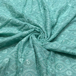 Premium Sequence Embroidery Fabric For Women Fashion Wear Designer Garments Party Wear Dresses Kaftan Abaya Bridal Wear - Product Image 1