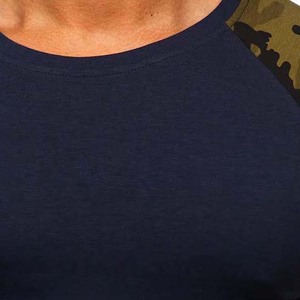 <b>Grey</b> Color Front Logo Shoulder Design Fit Custom Men's Polyester/Cotton Short Sleeve Regular Fit <b>T</b>-<b>Shirts</b> Anti-Wrinkle Quick Dry - Product Image 4