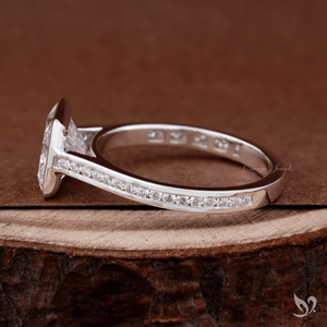 Bold 2.00ct princess cut lab grown diamond engagement <b>ring</b> <b>statement</b> square bezel design in 10k white gold - Product Image 2