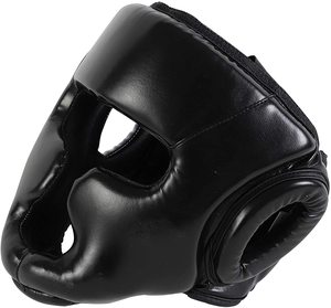 Customized High Quality Breathable Eco-Friendly Leather Boxing Full <b>Face</b> Head Guard-Lightweight Customizable Training Headgear - Product Image 1