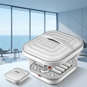 Masajeador de pies eléctrico plegable para relajación profunda, spa desintoxicante con rodillos, baño de burbujas y calefacción constante - Product Image 2