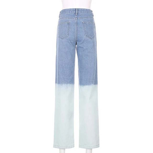 Jeans de Mujer de Corte Regular en Dos Colores Lisos, Pantalones Casuales de Mezclilla con Bolsillos Laterales, 100% Algodón, Rectos, Transpirables, Bordados - Product Image 2