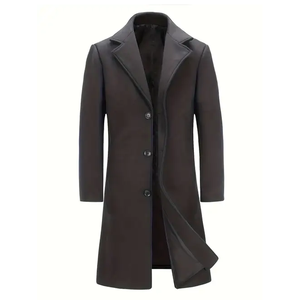 Manteau pour homme en laine 100% de style italien de luxe, sur mesure, vêtement d'extérieur d'hiver imperméable, respectueux de l'environnement, coupe ajustée, doublure en laine - Product Image 1