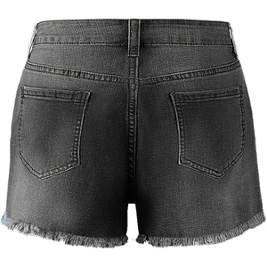 High Waist Denim <b>Shorts</b> <b>Women</b> Loose Fit Summer Casual Pleated <b>Blue</b> Jean <b>Shorts</b> Breathable Woven Fabric Simple Style - Product Image 2