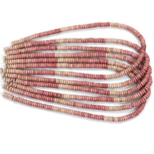 Cuentas redondas planas de rodonita natural con tonalidades |   Cuentas de Piedras Preciosas Rosadas Lisas al por Mayor |   Cadena de 15 pulgadas |   Suministros para la Fabricación de Joyería - Product Image 2