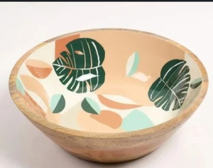 Cuenco redondo de madera personalizado para utensilios de cocina, cuenco de color natural esmaltado para servir comida, ensalada, mezcla de sopa de frutas - Product Image 5