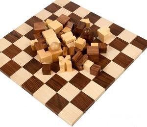 Jeu d'échecs abstrait géométrique Bauhaus 1924 reproduit, en bois de Sheesham et de buis, avec un roi de 1,9 pouce, au meilleur prix - Product Image 4