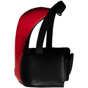 Protège-entrejambe en cuir rouge/noir uni, léger, durable, confortable et personnalisable pour MMA et boxe - Qualité supérieure - Product Image 3