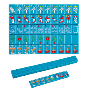 Premium Teal Blue American <b>Mahjong</b> <b>Set</b> Unique Engraved Ski Winter Tiles Professional Custom <b>Mahjong</b> Game <b>Set</b> - Product Image 1