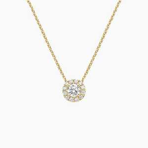 Collier pendentif halo en or blanc massif 14 carats plaqué rhodium, diamant de laboratoire certifié IGI 0,40 ct, cluster de diamants brillants - Product Image 4