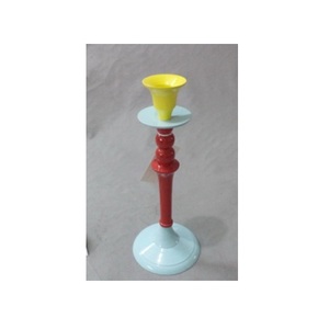 Support de bougie en aluminium sans flamme, sans plomb, résistant à la chaleur, durable, portable, écologique, fait main, multicolore, base bleu clair pour - Product Image 1