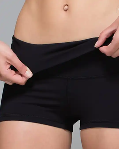 Shorts de Lino Elástico de Cintura Alta para Mujer, Color Caqui, con Diseño Sólido y Estilo Casual - Product Image 3
