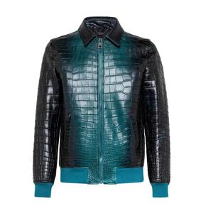 Veste en cuir véritable de qualité supérieure pour homme 2026, style rétro, logo frontal en option, grande taille, imperméable, effet peau de crocodile - Product Image 1