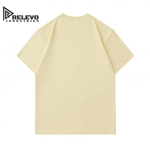 T-shirt en jersey tricoté imprimé décontracté à manches courtes et col rond pour homme Relevo Industries, 100 % coton blanc, coupe classique, 240 g - Product Image 3